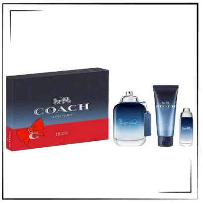 COACH New York BLUE EDT 3.4+SG+Mini GIFT SET